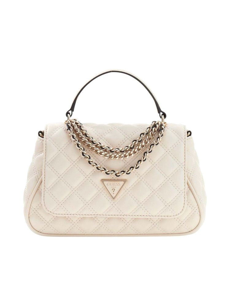 Guess Giully Ii Top Handle Bag — Beige Polyurethane