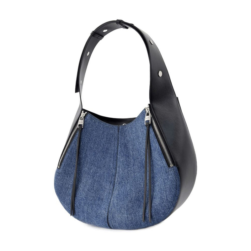 Alexander Mcqueen Skull Hobo Bag — Blue Canvas