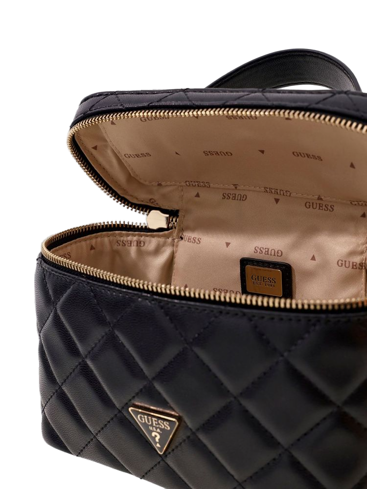 Guess Juliet Top Handle Bag — Black Polyurethane