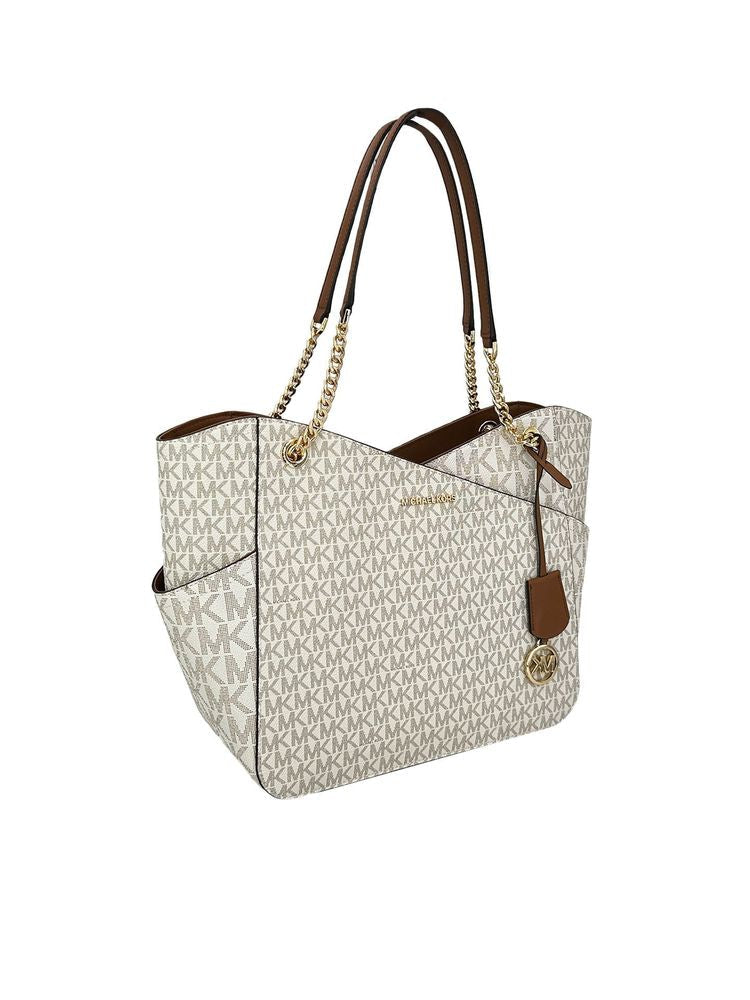 Michael Kors Jet Set Large Shoulder Bag — Beige 89.coated Canvas