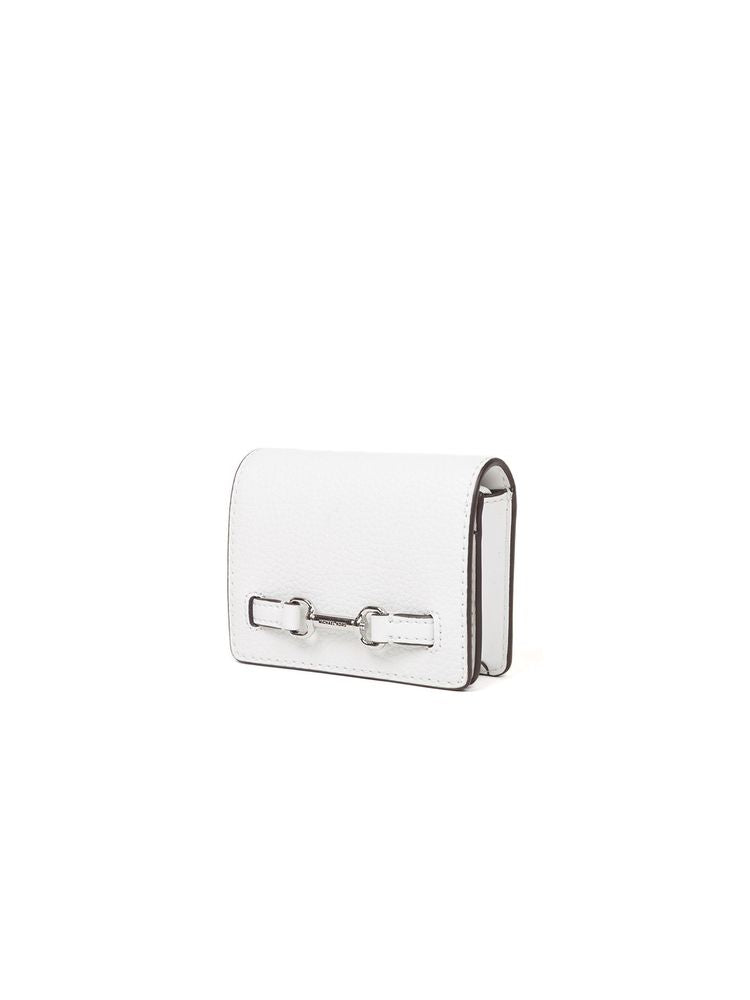 Michael Kors Carson Small Flap Wallet — White Leather | Trim: Polyurethane