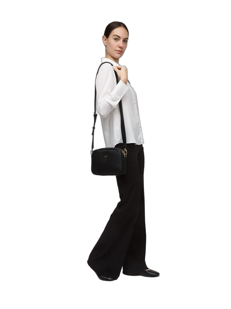 Guess Meridian Ii Crossbody Bag — Black Polyurethane
