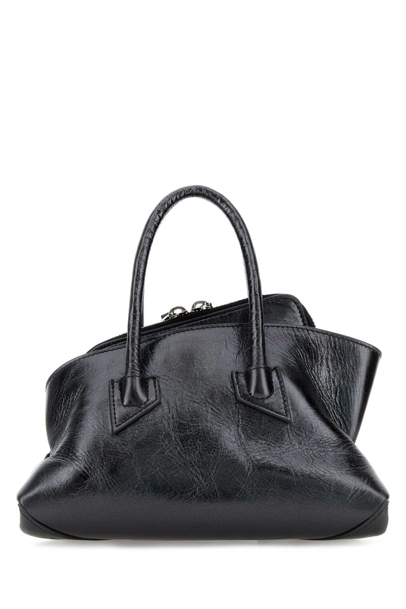 The Attico Leather Shoulder Bag — Gray