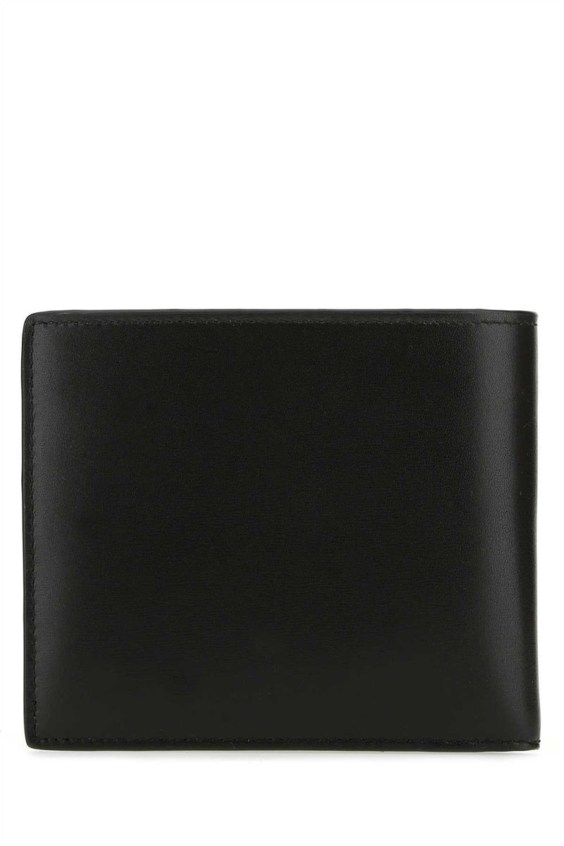 Saint Laurent Logo-Engraved Calfskin Wallet — Black