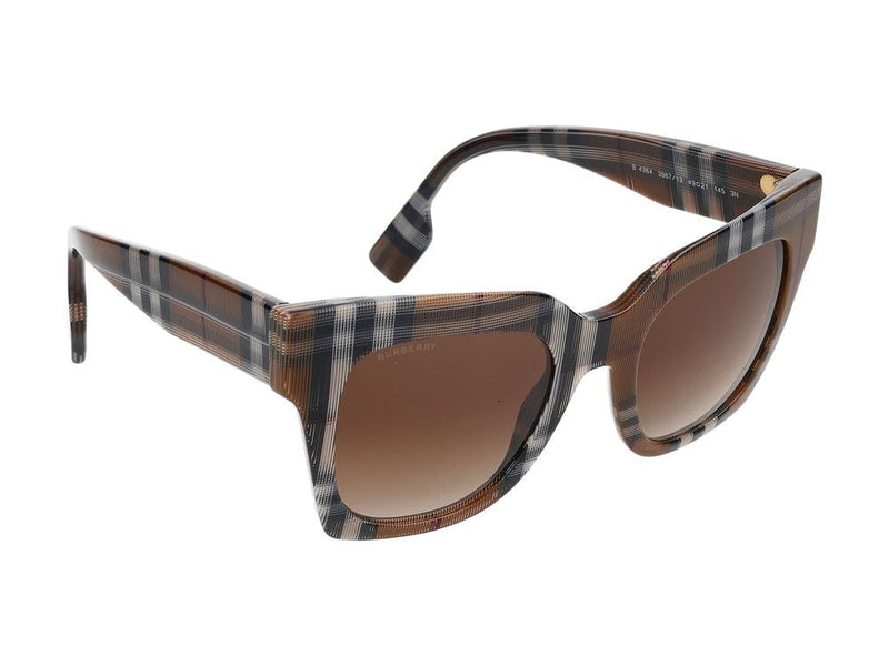 Burberry 0be4364 Check-Pattern Acetate Sunglasses — Brown