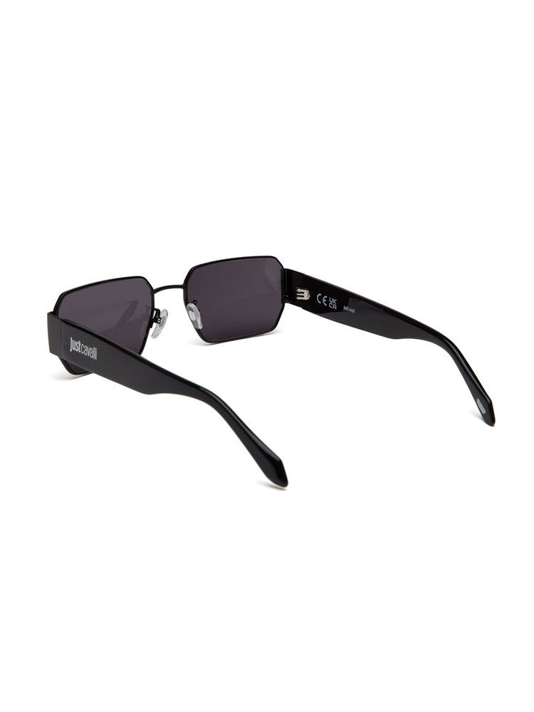 Just Cavalli Sjc199 Rectangular Metal Sunglasses — Black Stainless Steel