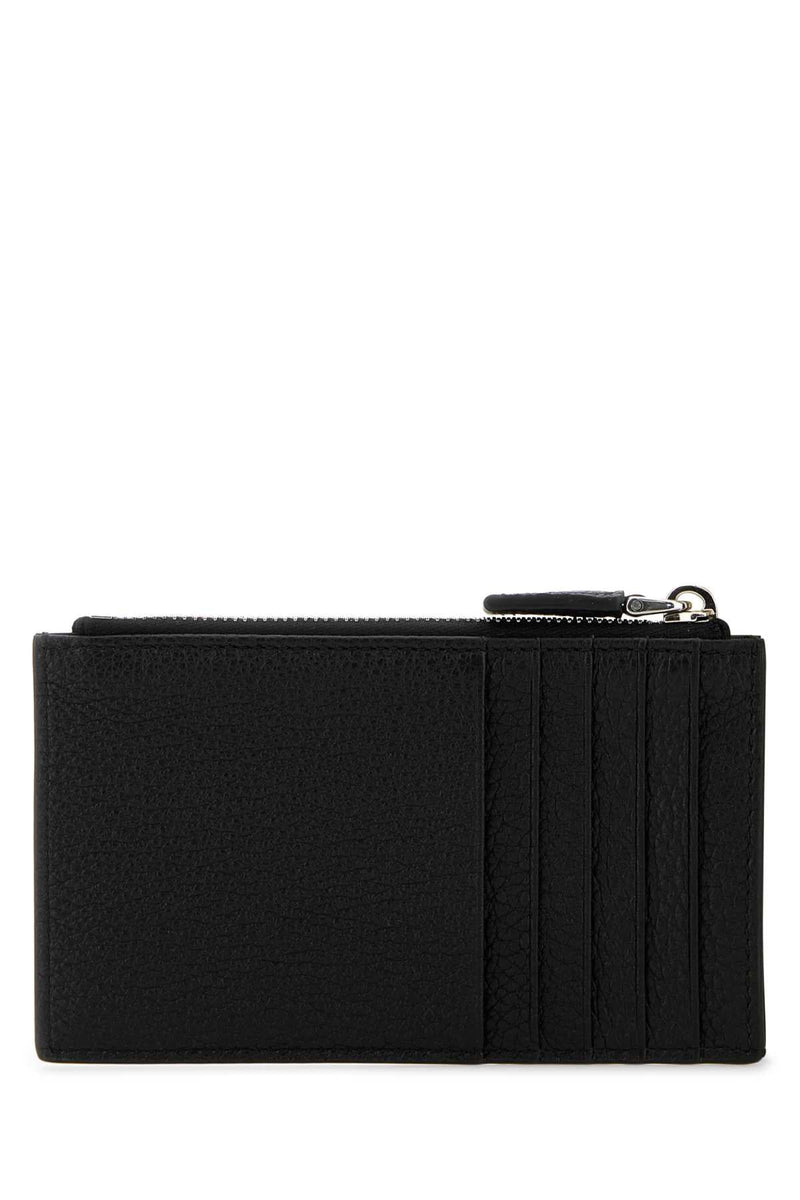 Prada Textured Calfskin Card Case — Black Vitello Cases