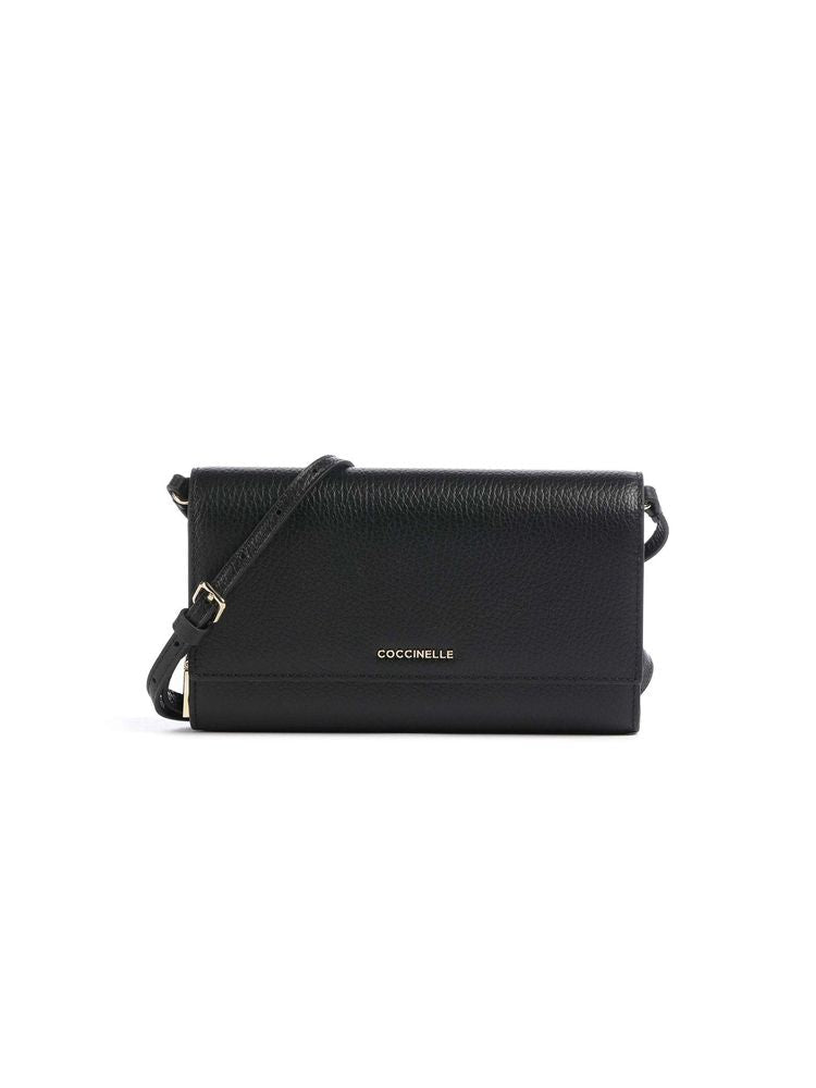 Coccinelle Grained Cowhide Wallet — Black