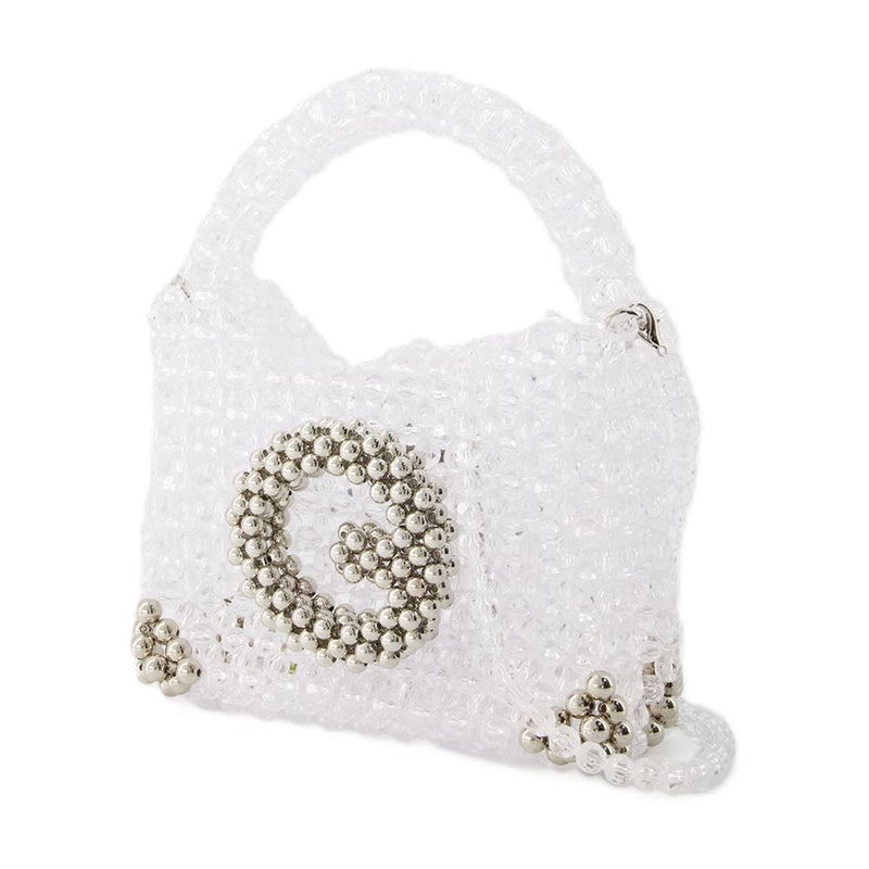Germanier Beaded Top Handle Bag — White Others