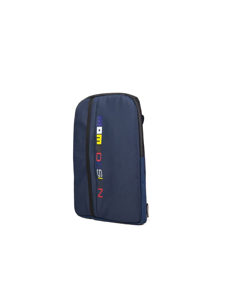 Momo Design Nylon With Colorblock Stripe Shoulder Bag — Blue