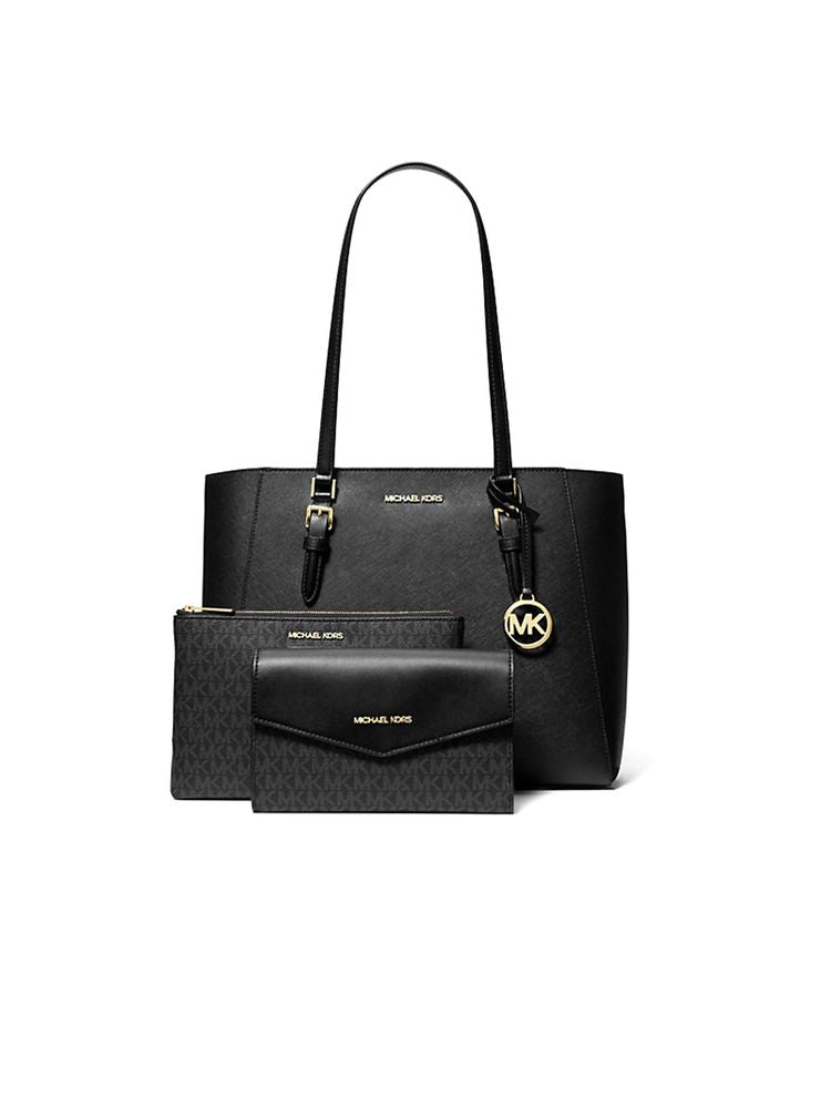 Michael Kors Charlotte Tote Bag — Black 88.coated Canvas