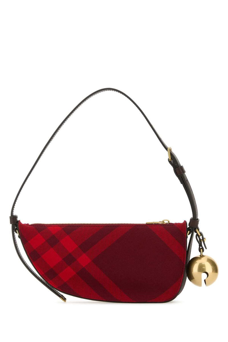 Burberry Check Pattern Shoulder Bag — Red