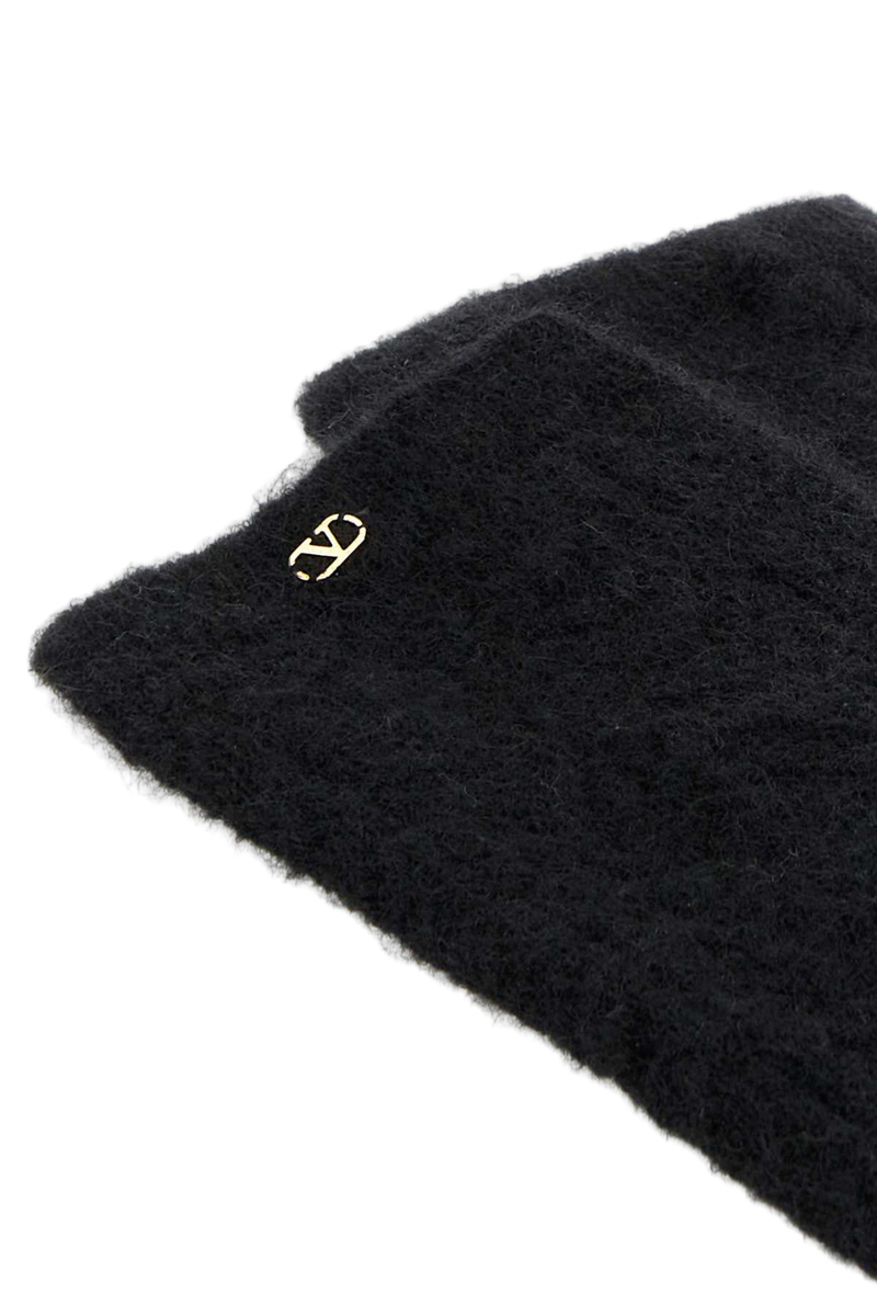 Valentino Garavani Mohair-Blend Crew Socks — Black Glove