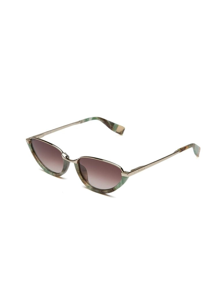 Furla Sfub16 Gradient Brown Lens Sunglasses — Gold Metal