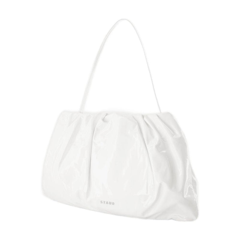 Staud Patent Leather Shoulder Bag — White