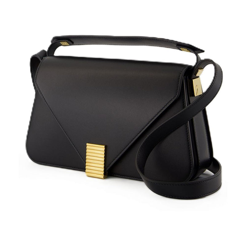Lanvin Concerto Arpege Shoulder Bag — Black Calfskin