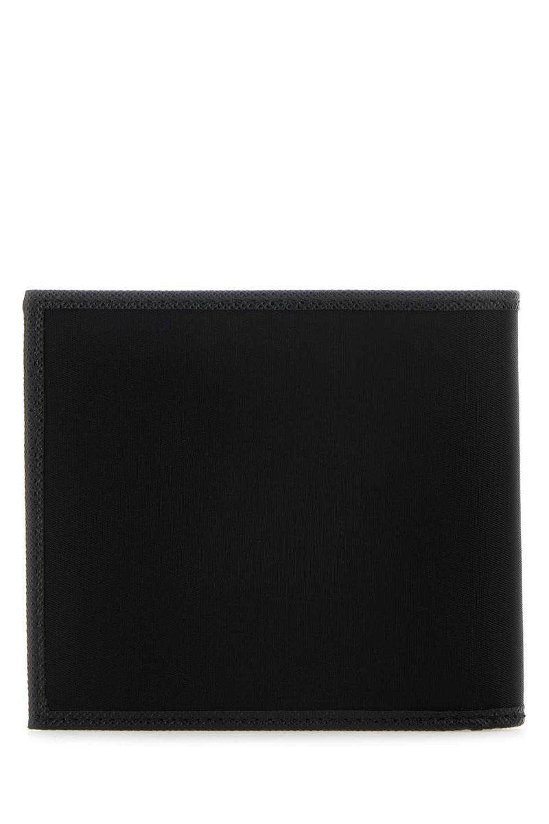 Prada Compact Bi-Fold Nylon And Leather Wallet — Black Poliammidericiclata-vitello