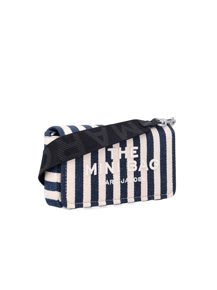 Marc Jacobs Striped Fabric Crossbody Bag — Navy
