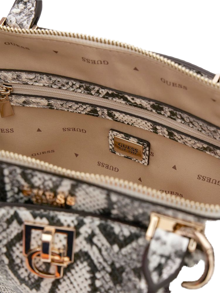 Guess Bianca Girlfriend Top Handle Bag — White Polyurethane