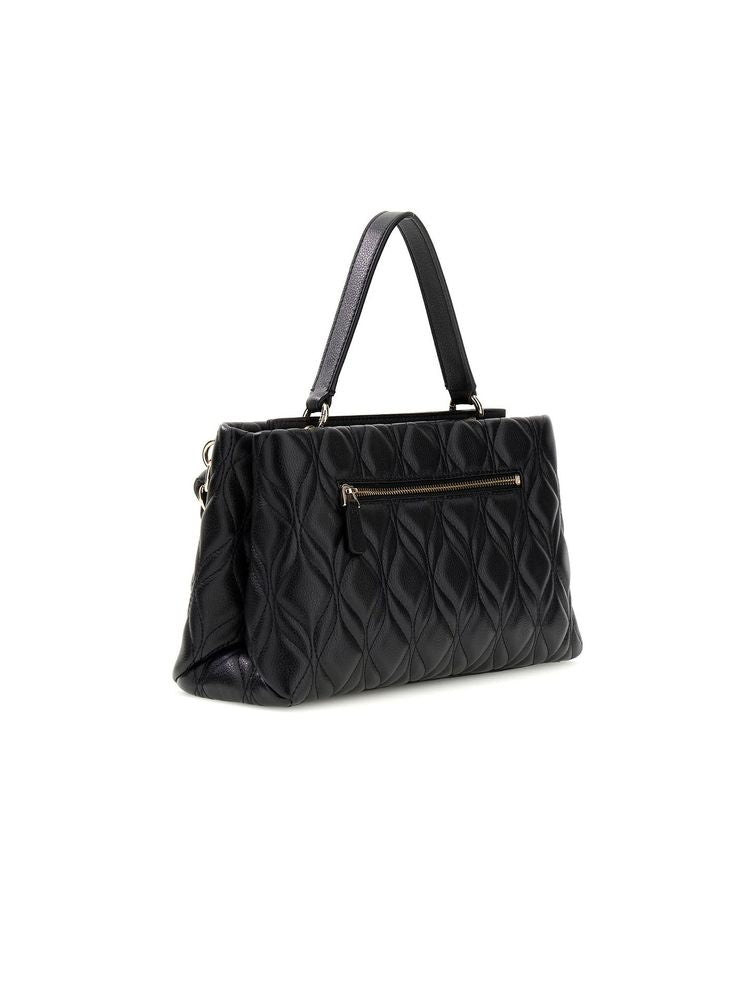 Guess Quilted Polyurethane Shoulder Bag — Black