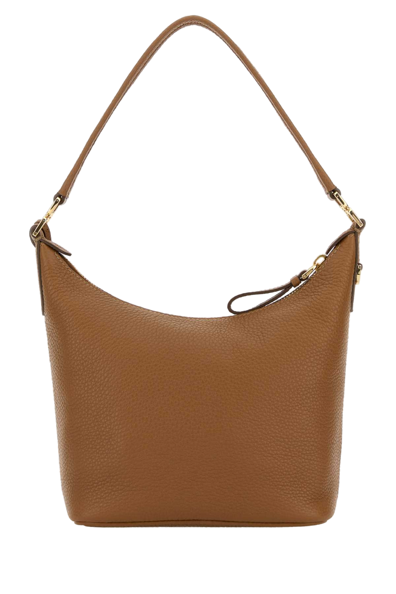Prada Pebbled Deer Leather Shoulder Bag — Brown