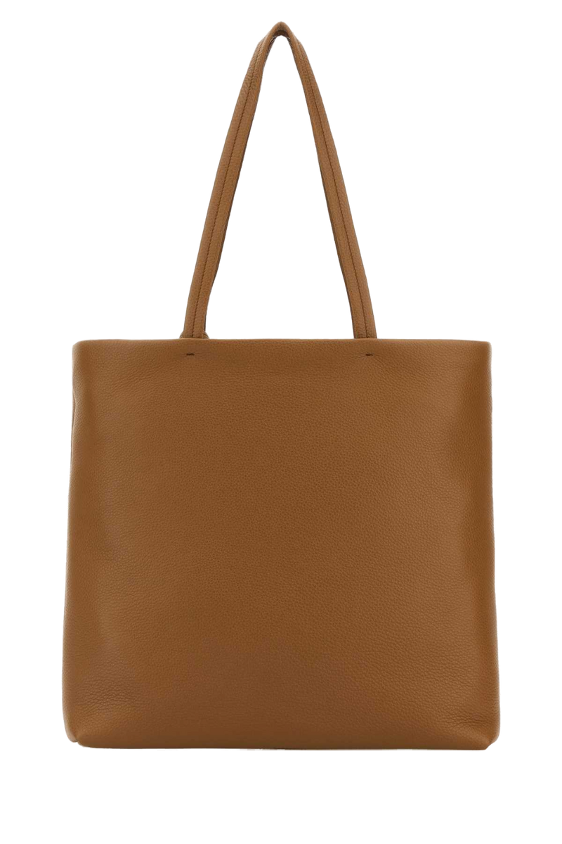 Prada Vitello Leather Tote Bag — Brown