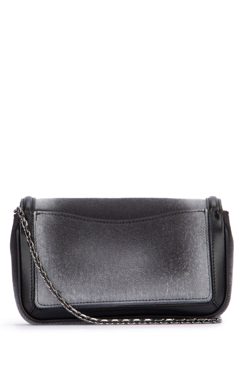Roger Vivier Quilted Denim And Leather Shoulder Bag — Gray