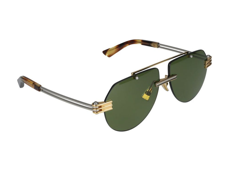 Bottega Veneta Bv1342s Metal Aviator Sunglasses — Gold