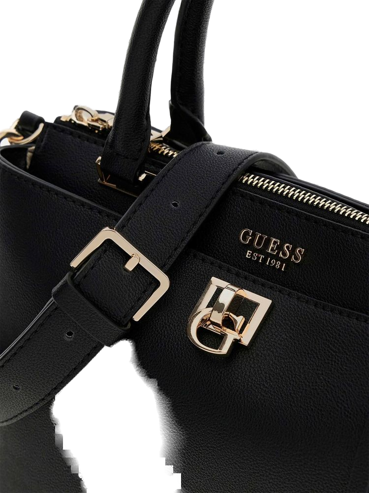 Guess Bianca Girlfriend Shoulder Bag — Black Polyurethane