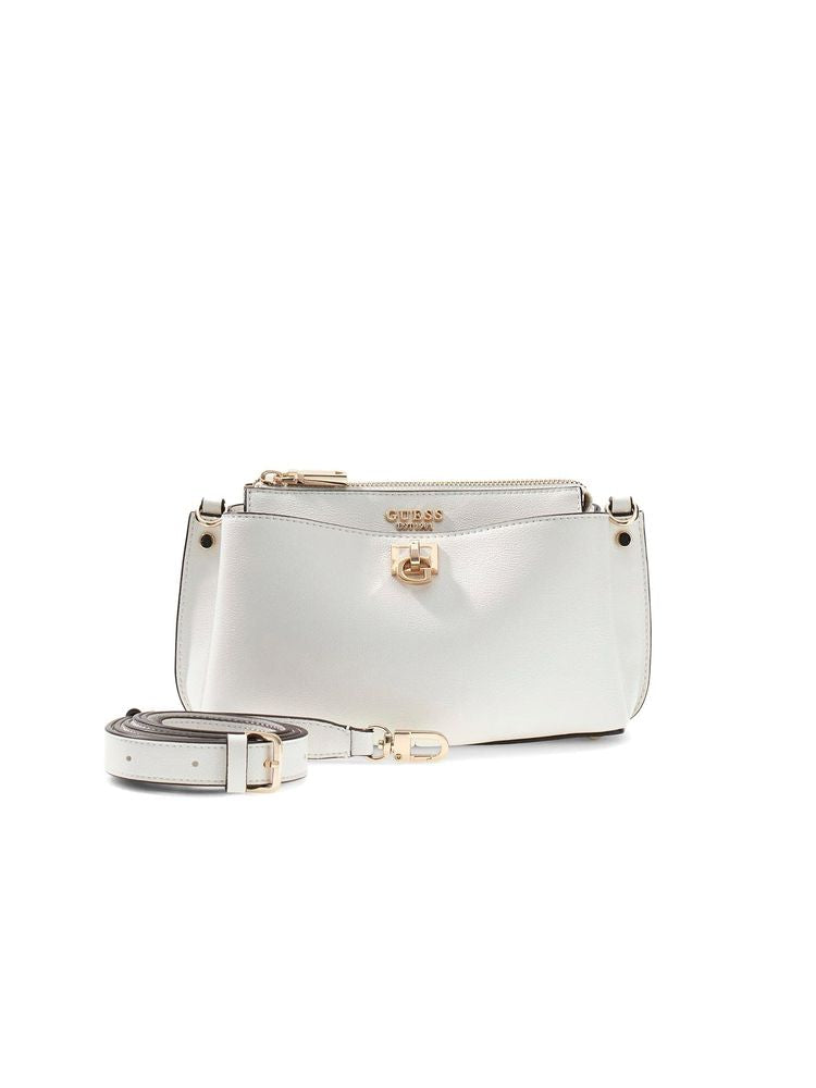 Guess Bianca Mini Crossbody Bag — White Polyurethane
