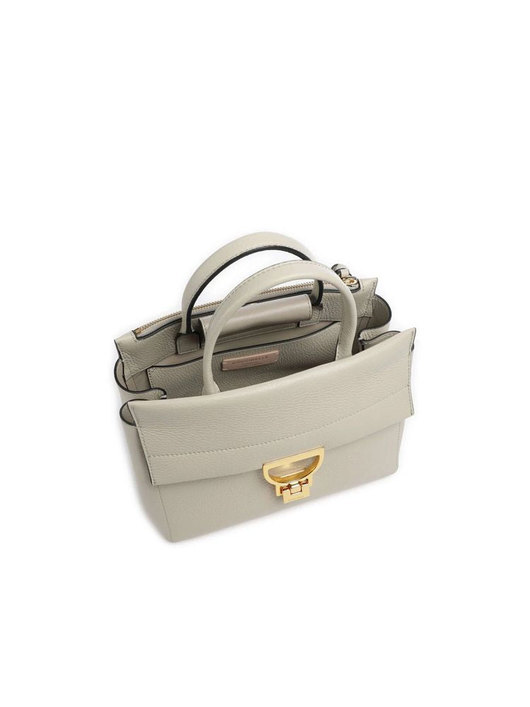 Coccinelle Arlettis Top Handle Bag — Green Grained Leather