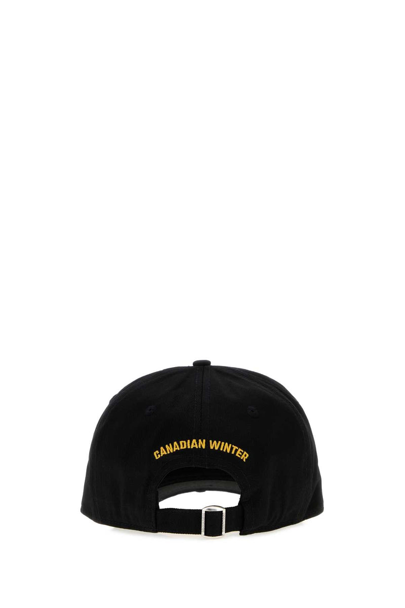 Dsquared2 Bcm103105c00001 Logo-Embroidered Baseball Cap — Black Exterior: Cotton Caps