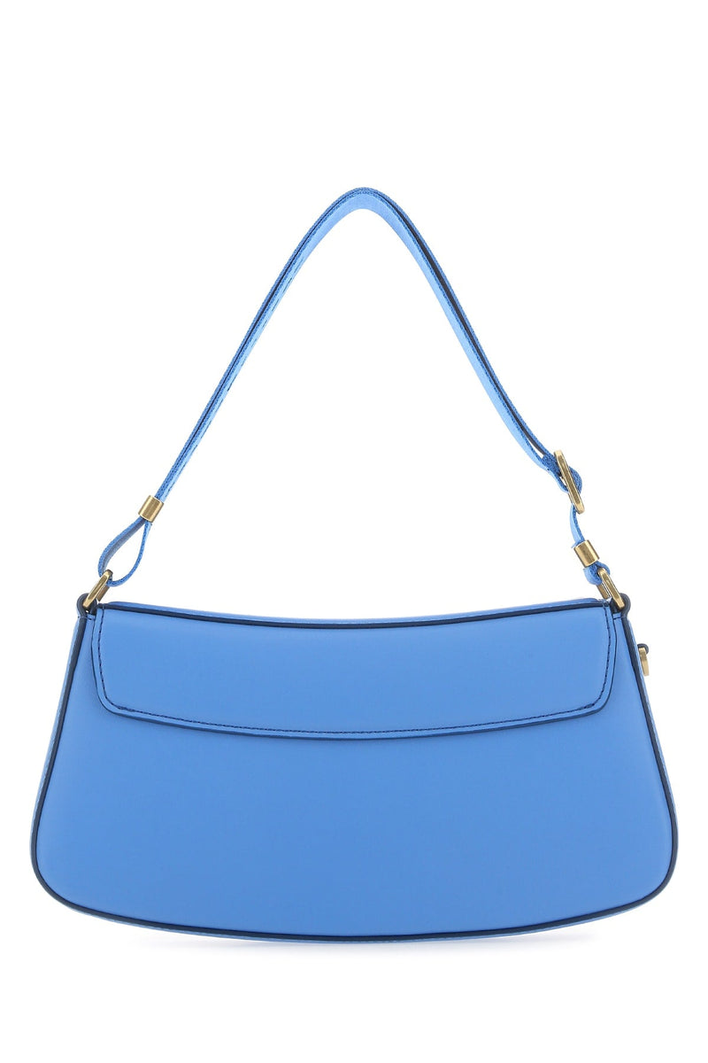 Stella Mccartney Logo-Embellished Shoulder Bag — Blue Leather