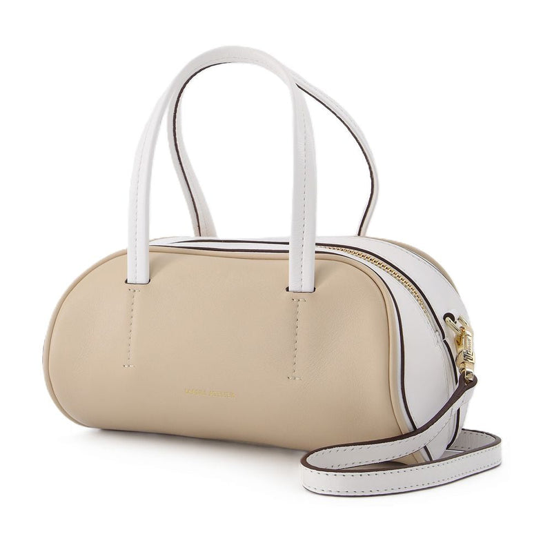 Manu Atelier Hourglass Shoulder Bag — Beige Leather