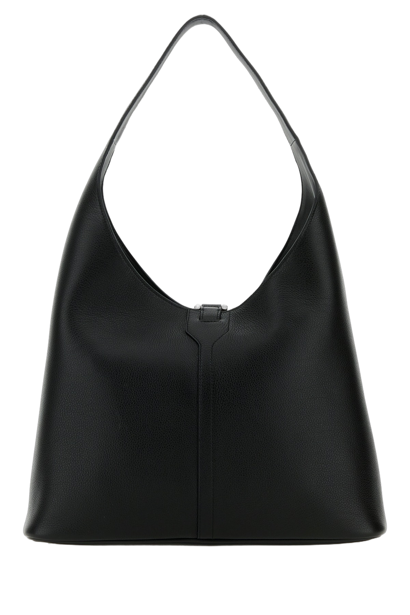 Balenciaga Lock-Detail Leather Shoulder Bag — Black T Domesticated Calf Le