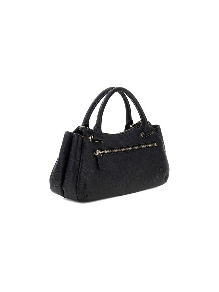 Guess Evie Triple Comp Shoulder Bag — Black Polyurethane