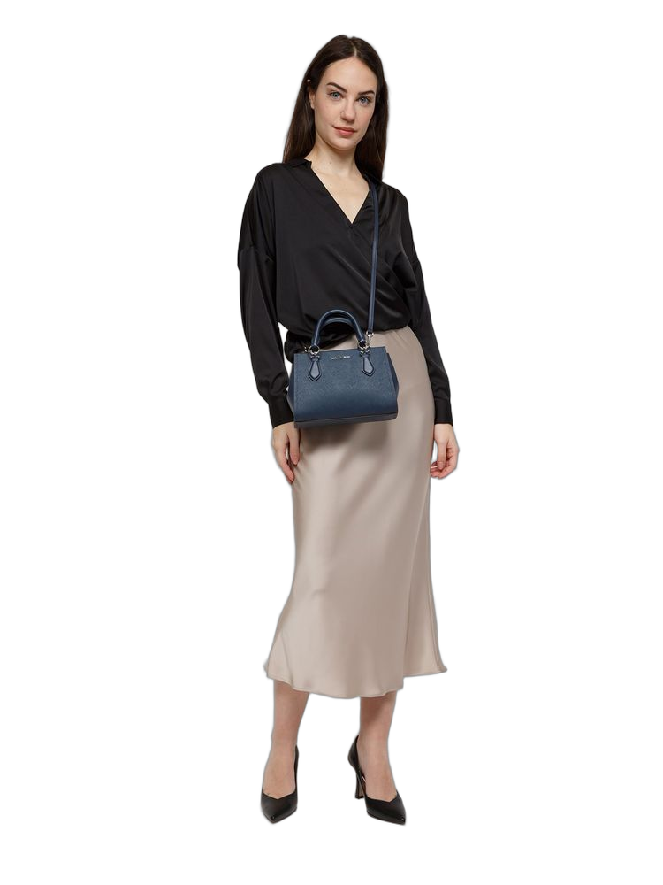Michael Kors Marilyn Shoulder Bag — Navy Leather