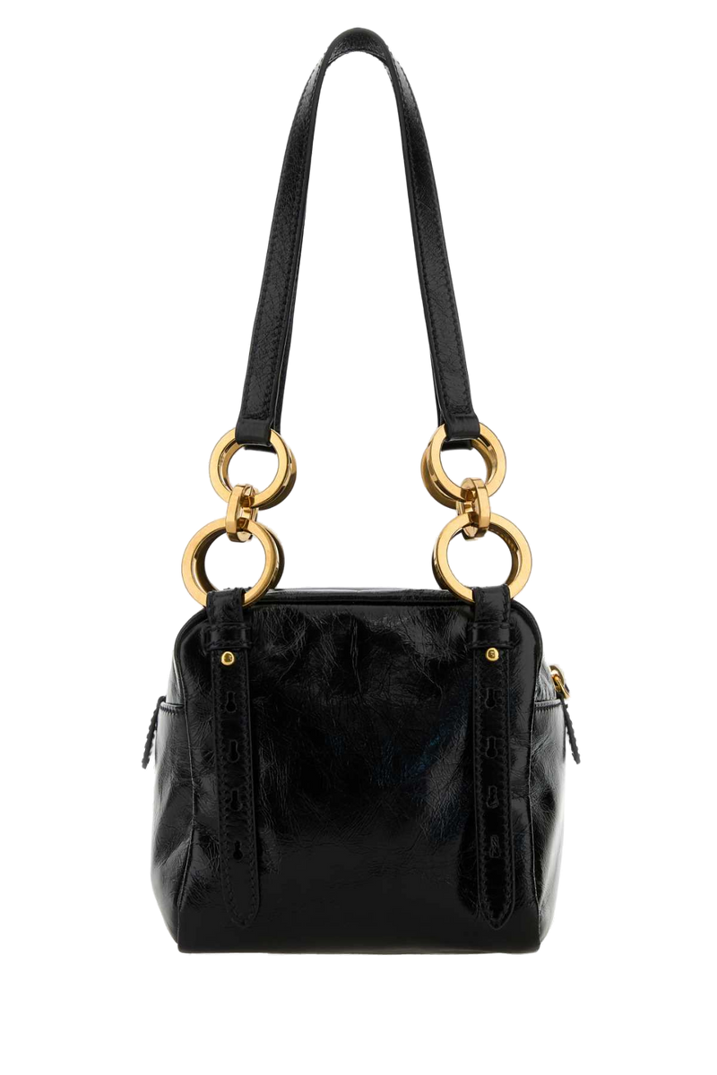 Prada Bauletto Shoulder Bag — Black Vitello