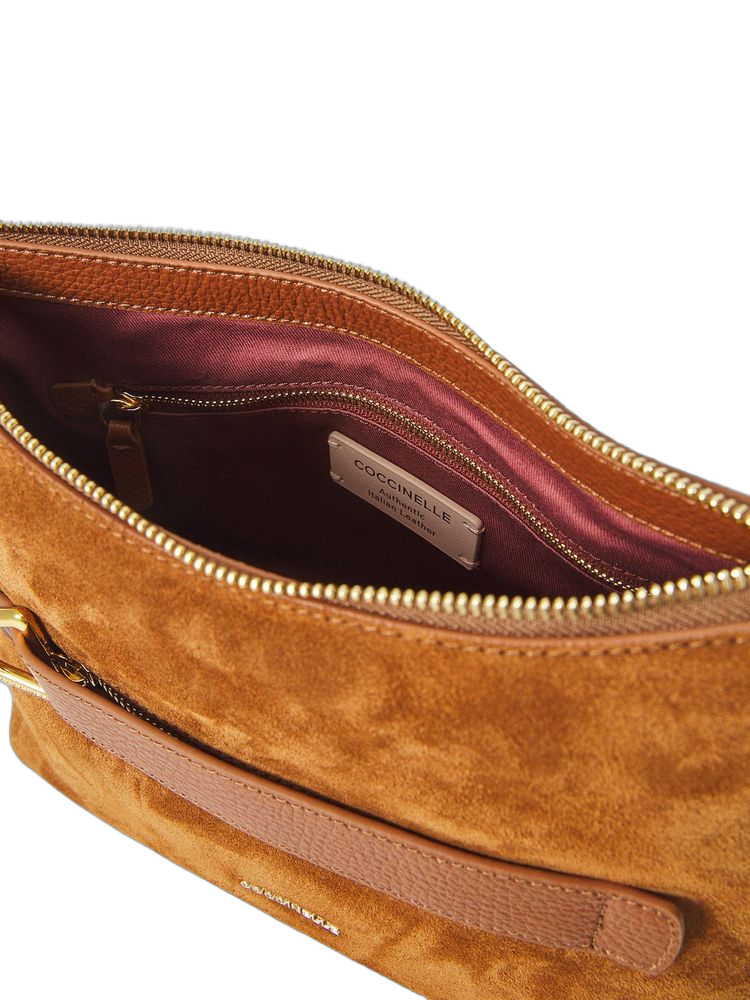 Coccinelle Gretel Shoulder Bag — Cognac Cow Leather