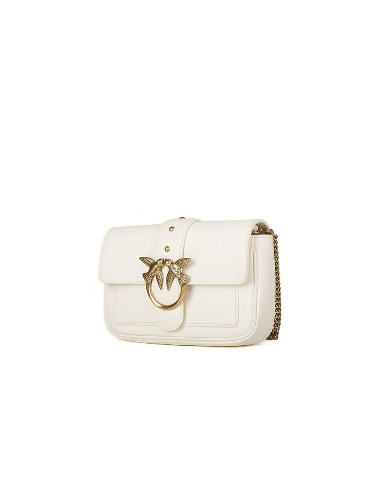 Pinko Crossbody Bag — White Lamb Leather