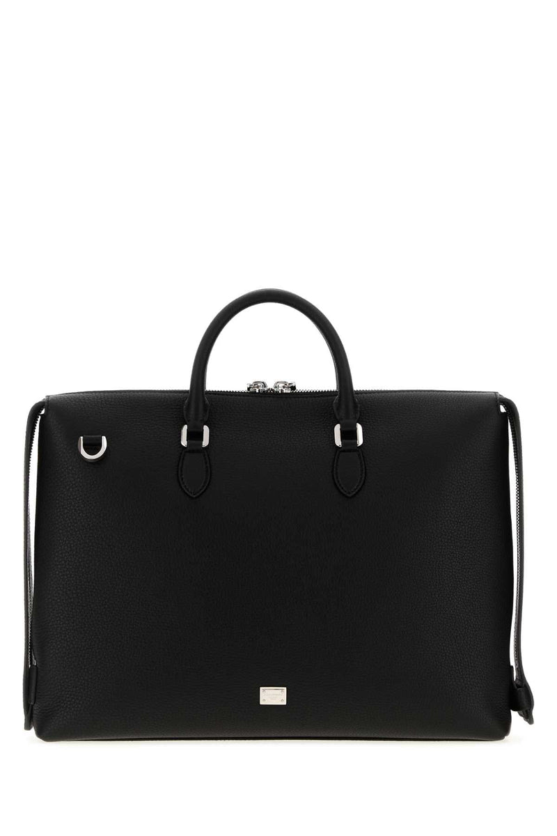 Dolce & Gabbana Calf Leather Top Handle Bag — Black