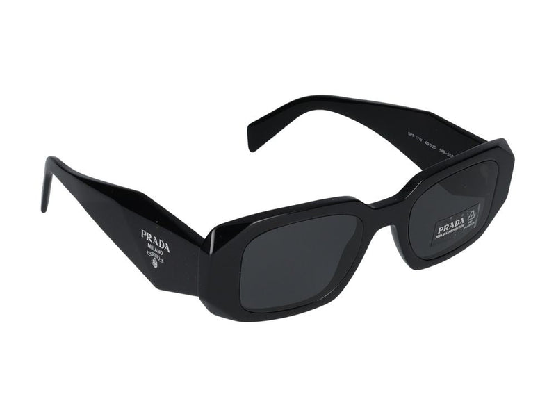 Prada 0pr Rectangular Acetate Sunglasses — Black