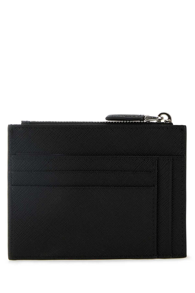 Prada Saffiano Leather Card Case — Black Vitello Wallet