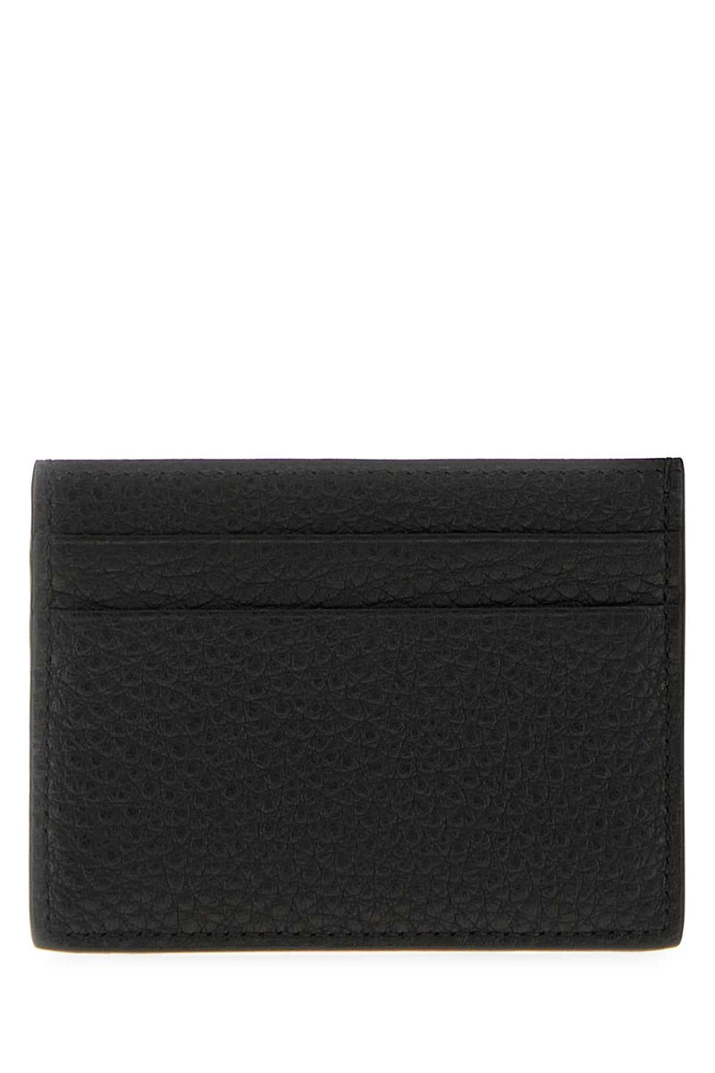 Dolce & Gabbana Logo-Embossed Leather Card Case — Black Cases
