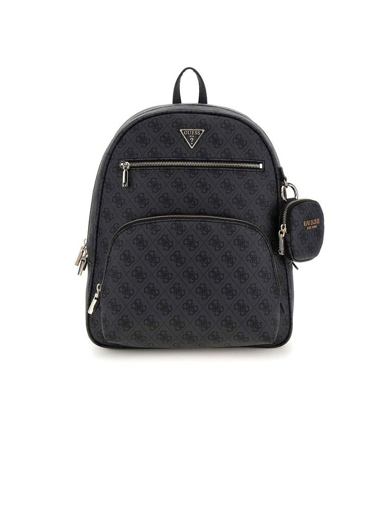 Guess Coal Logo Polyurethane Backpack — Gray