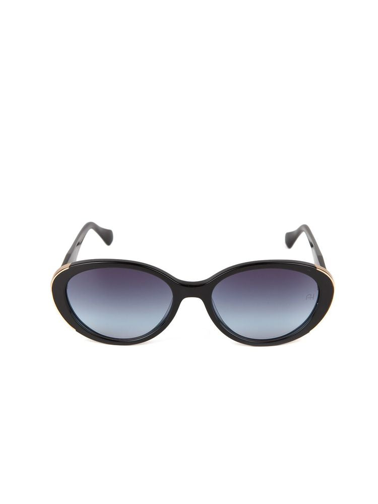 Ana Hickmann Ah9525 Gradient Blue Lens Sunglasses — Black Acetate