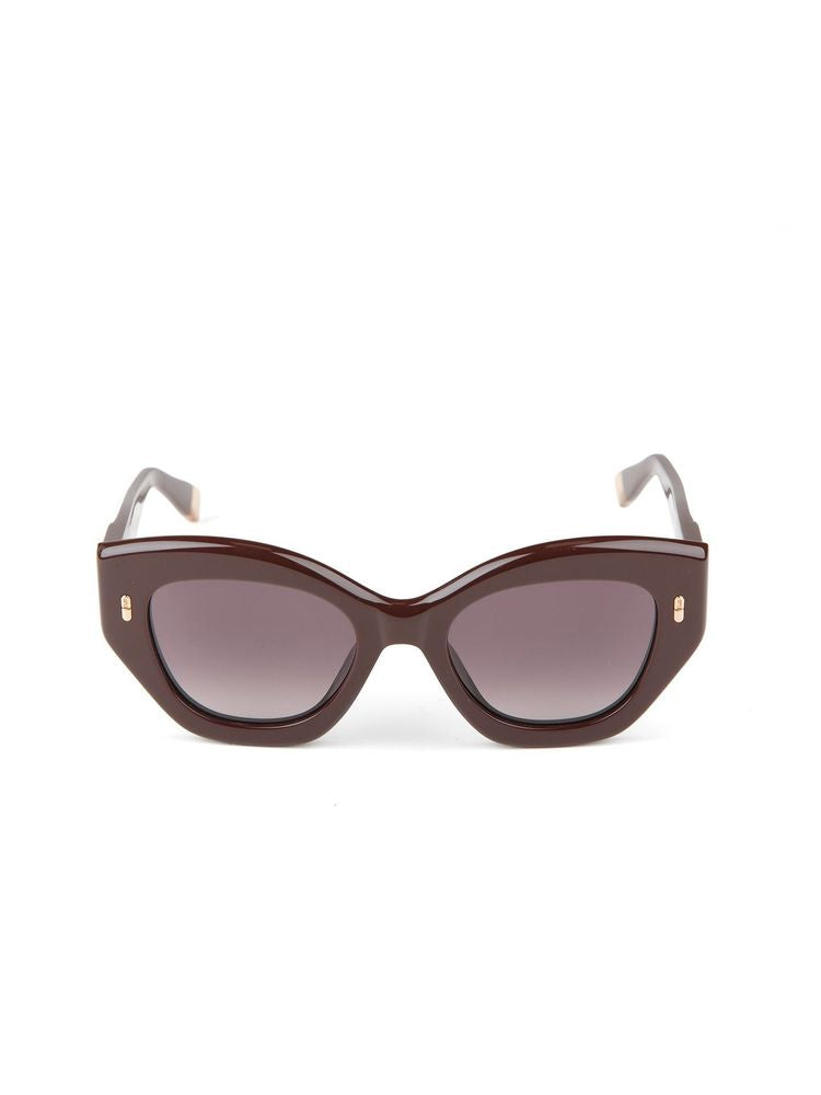 Furla Sfu985 Cat-Eye Gradient Lens Acetate Sunglasses — Brown