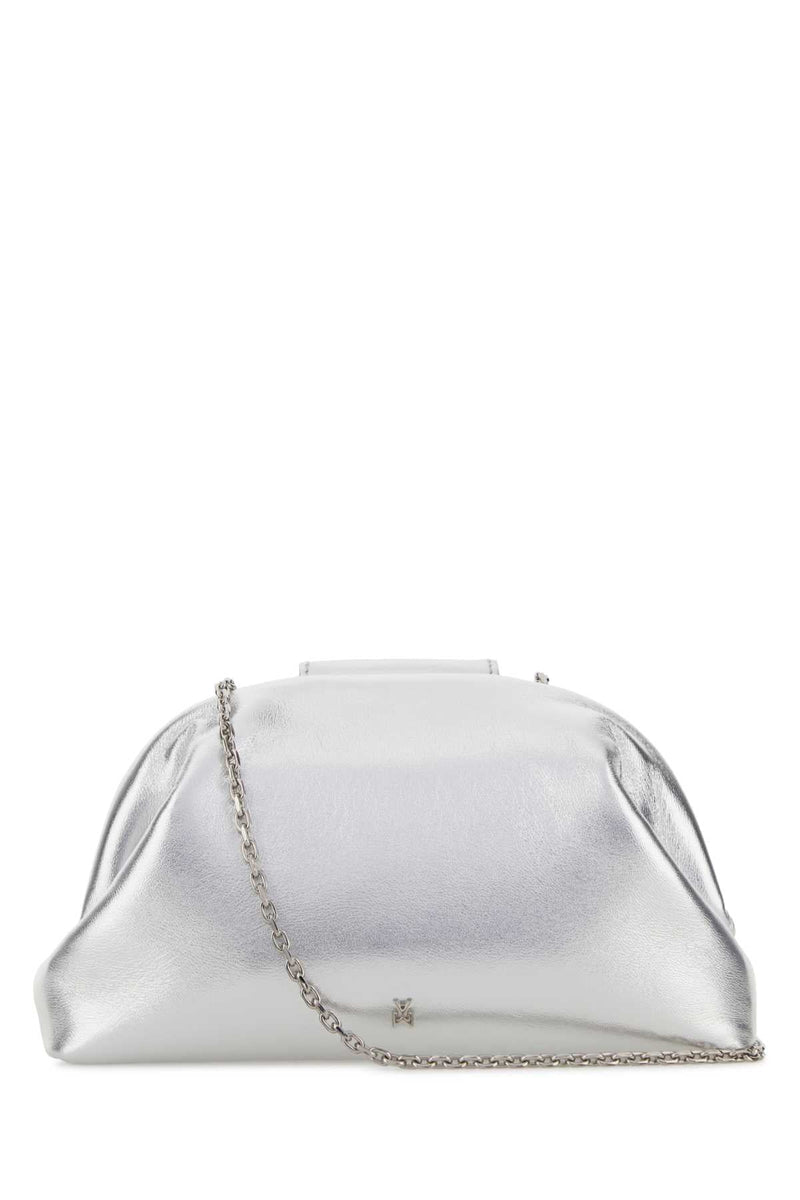 Amina Muaddi Clutch — Silver