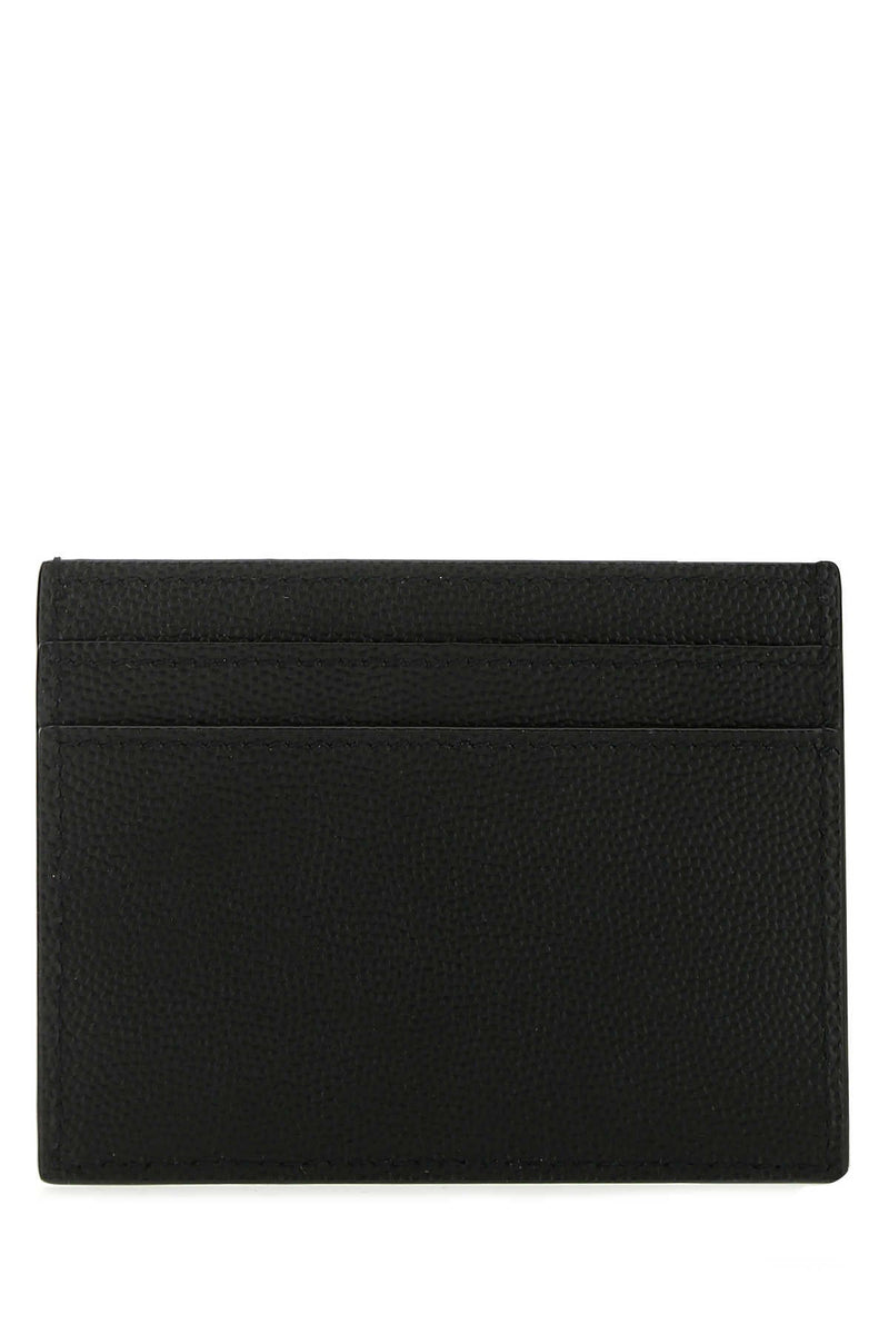 Saint Laurent Calfskin Card Case — Black Exterior: Calf Made In Italy Wallet