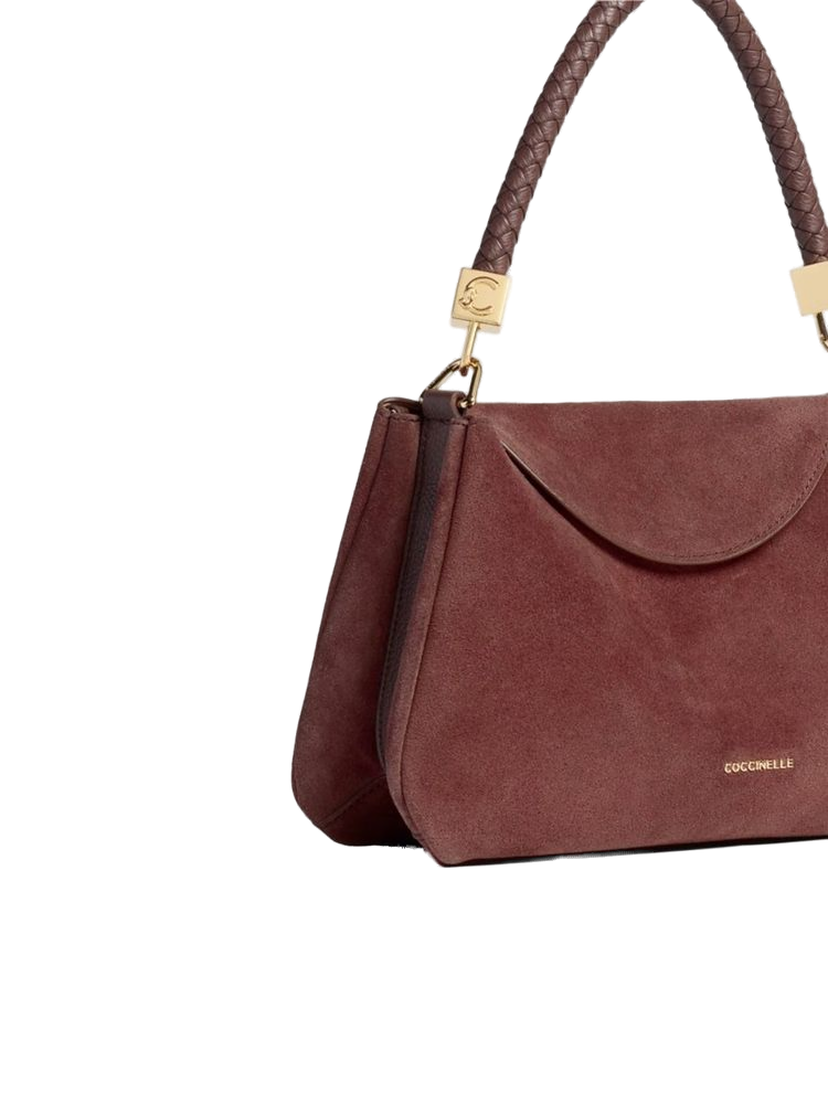 Coccinelle Top Handle Bag — Purple Bovine Split Suede Leather